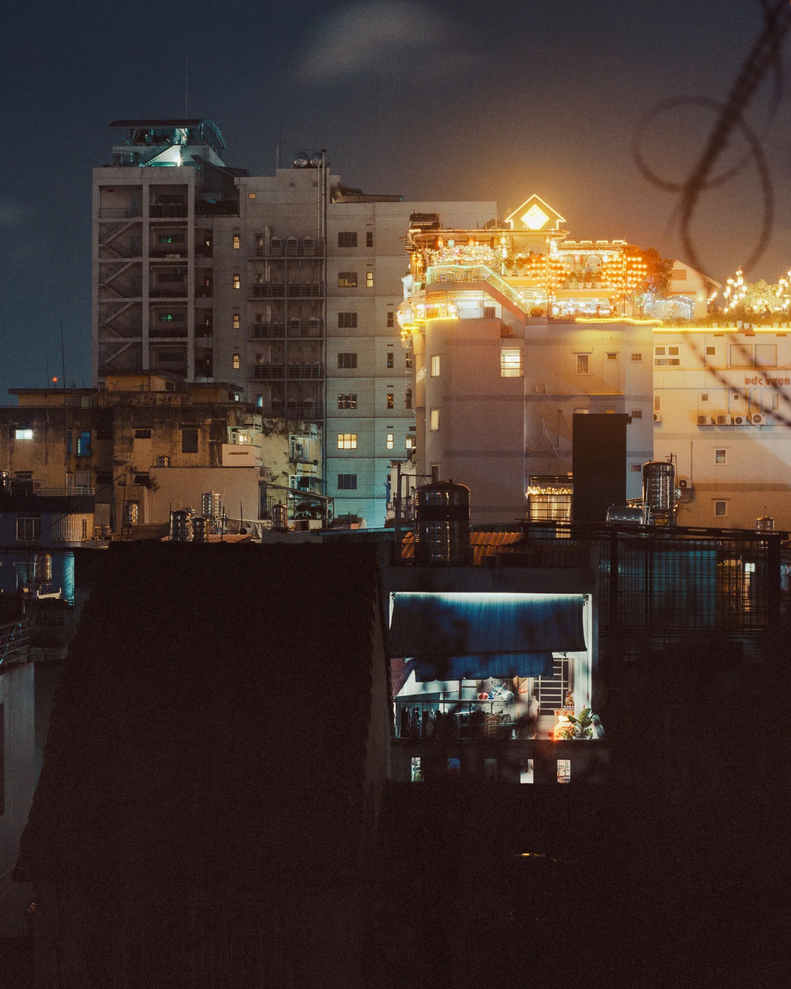 Saigon Backpack St Rooftop Night